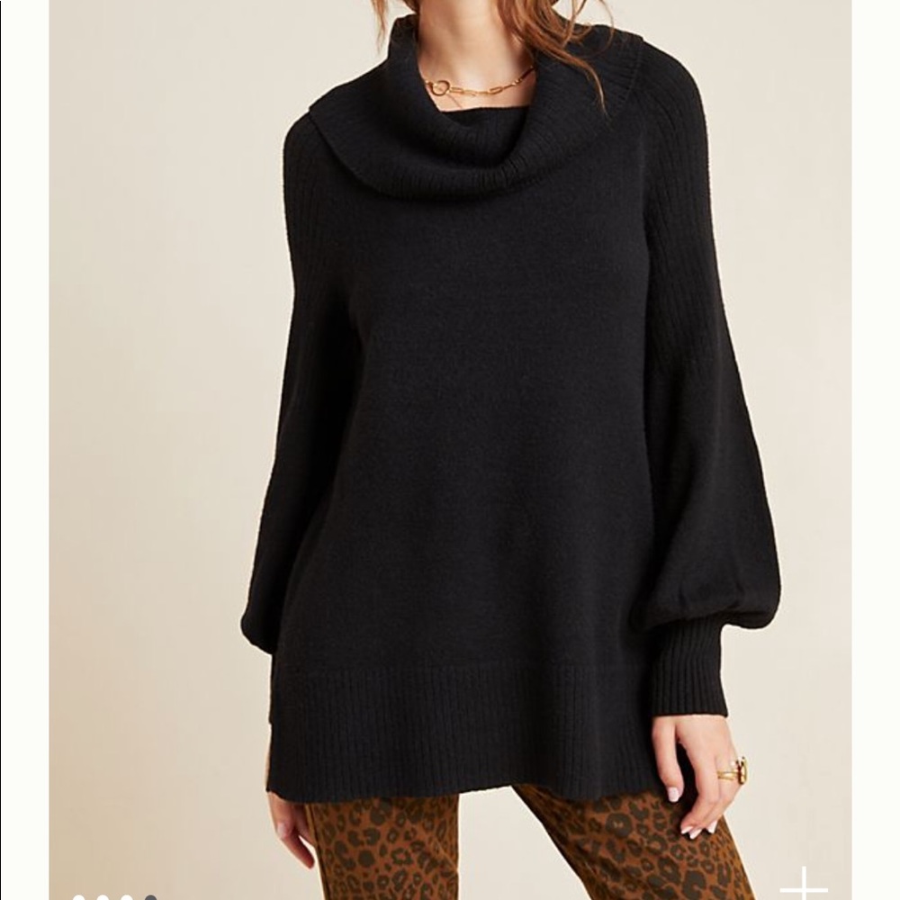 Anthropologie Black Cowl Neck Sweater